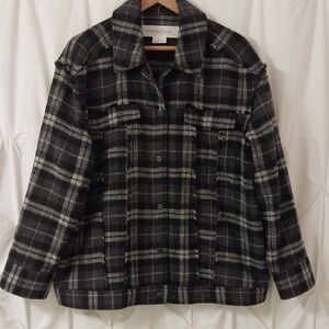 Treasure & Bond Black Plaid  Jacket